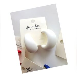 White Open Hoop Earrings